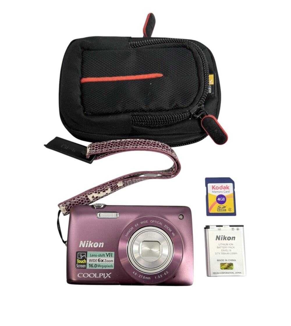 Nikon COOLPIX S4300 16.0MP Digital Camera Plum Bundle Tested Working See Video